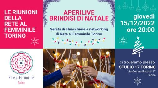 Cover evento 15 dicembre 2022 a Torino: Aperilive e Brindisi di Natale