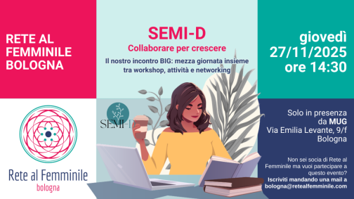 Il 27 novembre dalle 14.30 alle 18.00 ci troveremo a MUG, dove ci saranno workshop pratici, attività di networking e tavoli di confronto.