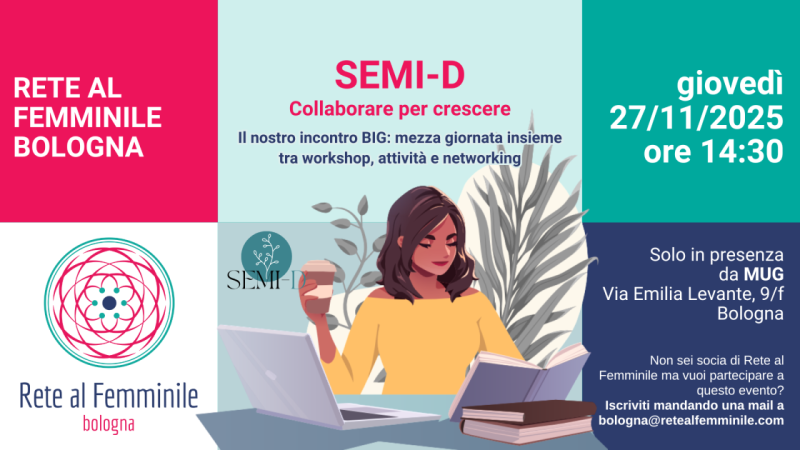 Il 27 novembre dalle 14.30 alle 18.00 ci troveremo a MUG, dove ci saranno workshop pratici, attività di networking e tavoli di confronto.