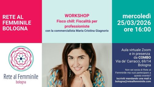 Locandina incontro Rete al Femminile Bologna con commercialista.